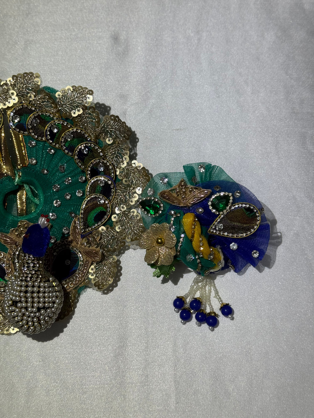 Peacock Laddu Gopal Dress Green + Padgi