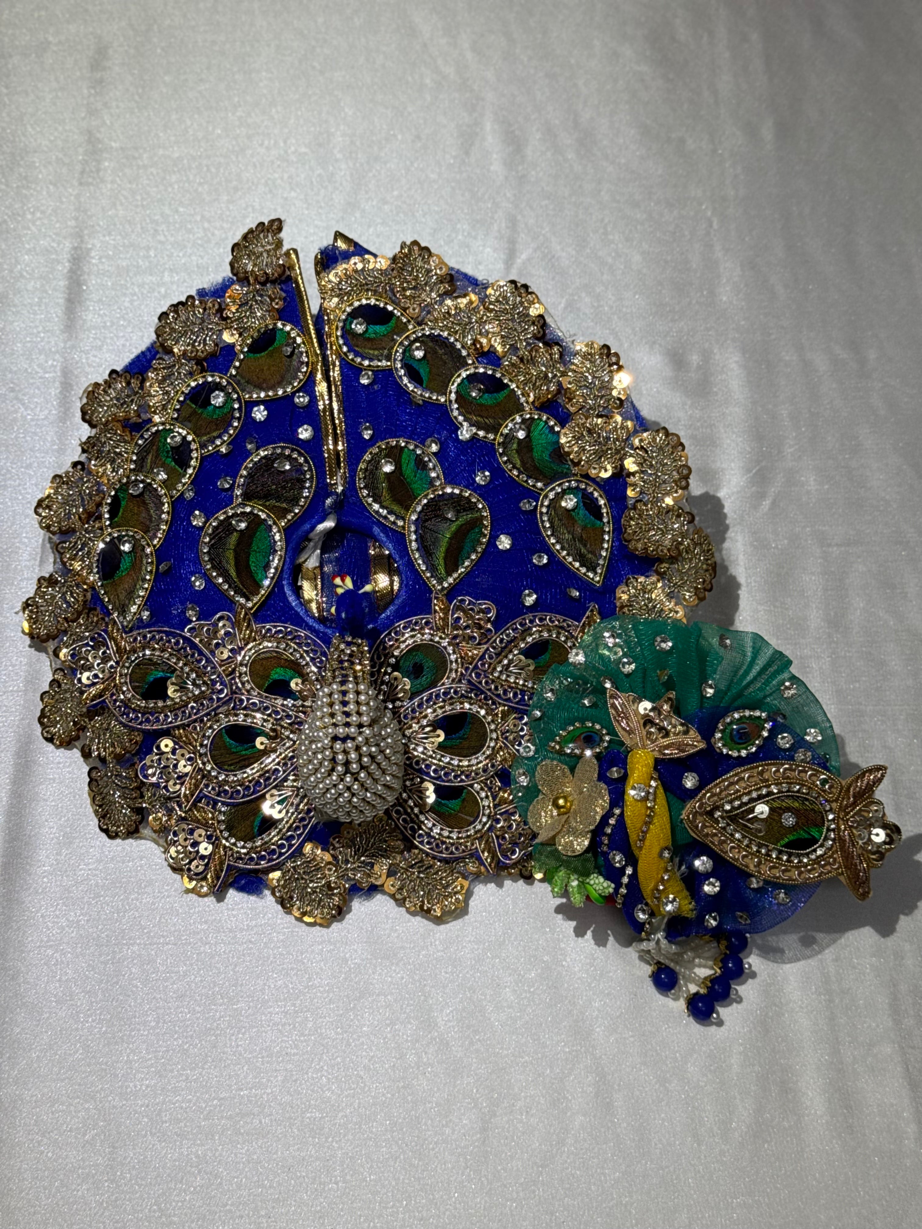 Peacock Laddu Gopal Dress Blue + Padgi