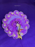 Purple Colour Beautiful Ladu Gopal Dress + Padgi