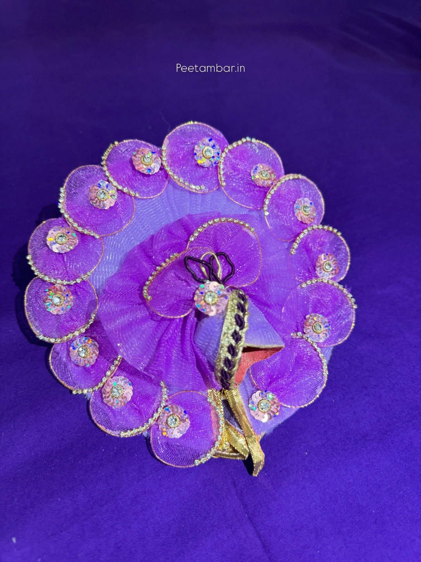 Purple Colour Beautiful Ladu Gopal Dress + Padgi