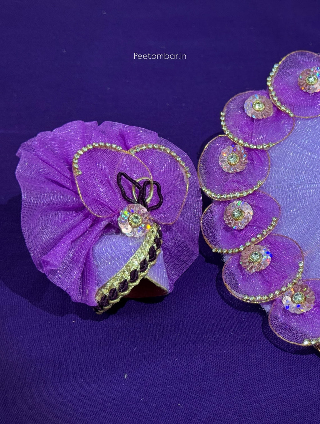 Purple Colour Beautiful Ladu Gopal Dress + Padgi