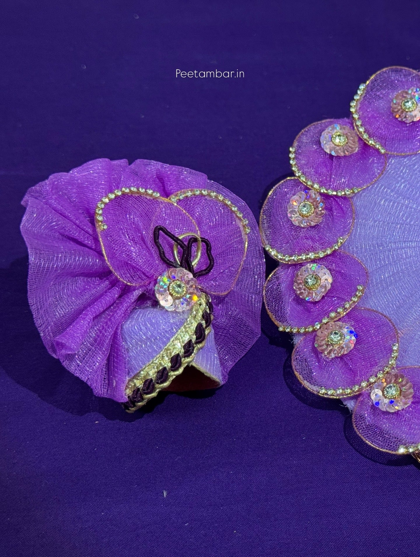 Purple Colour Beautiful Ladu Gopal Dress + Padgi