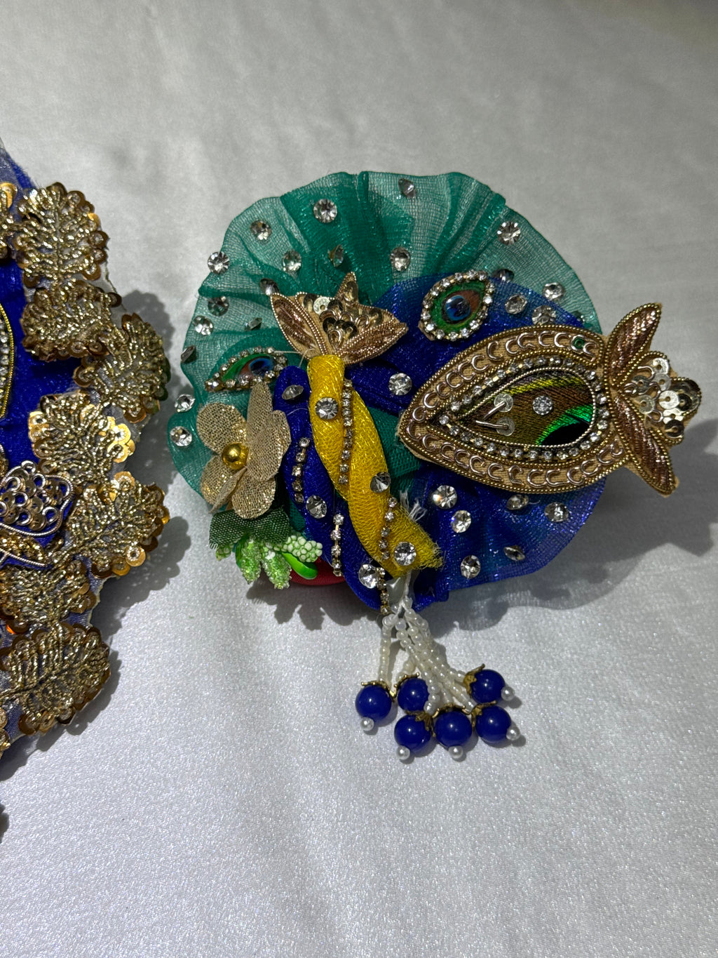 Peacock Laddu Gopal Dress Blue + Padgi