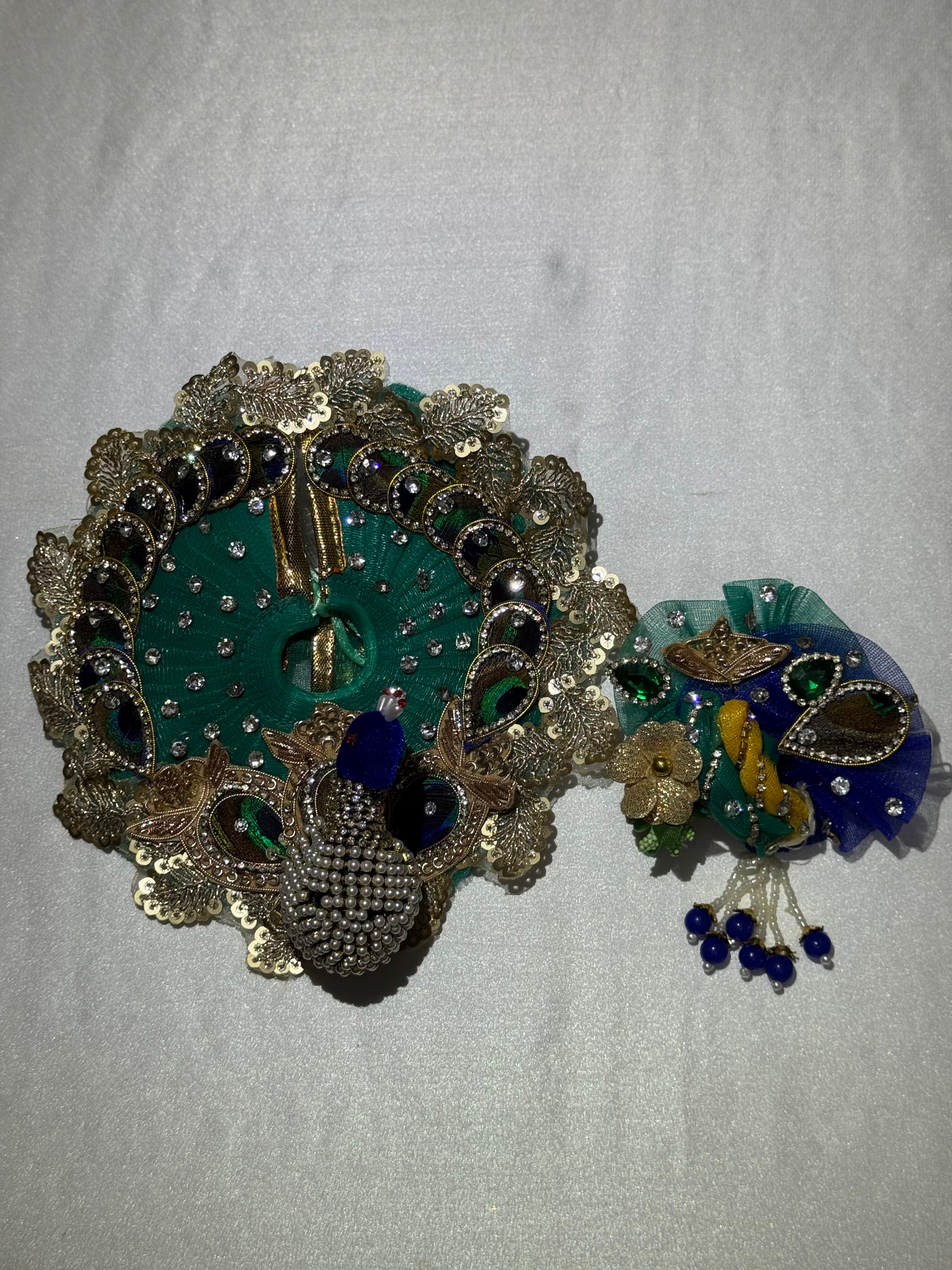 Peacock Laddu Gopal Dress Green + Padgi