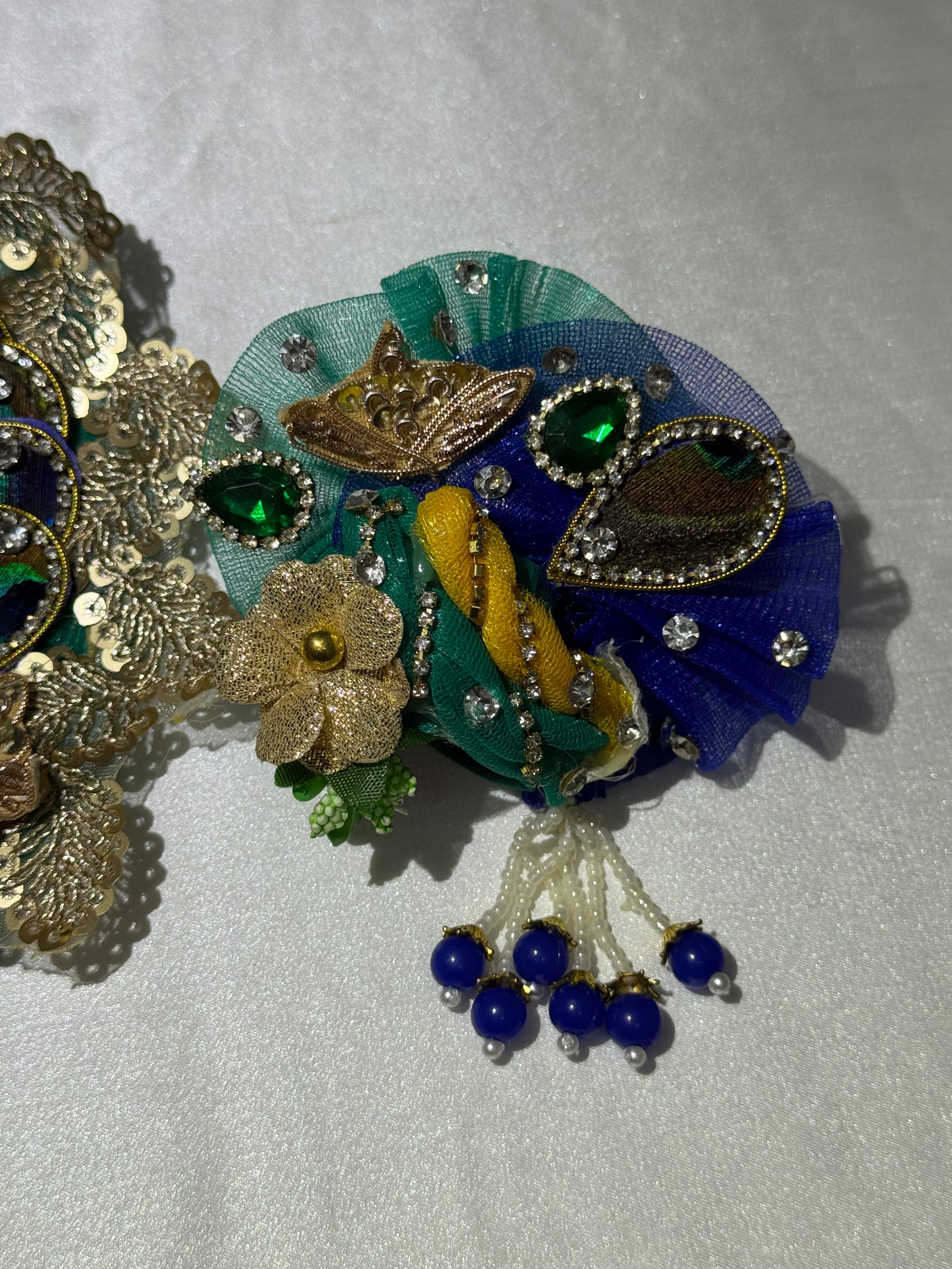 Peacock Laddu Gopal Dress Green + Padgi