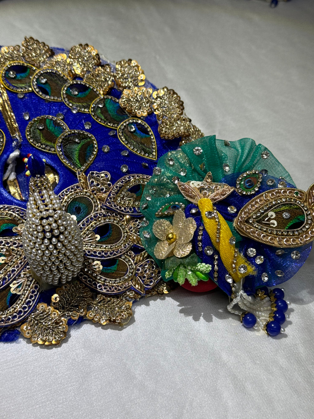 Peacock Laddu Gopal Dress Blue + Padgi