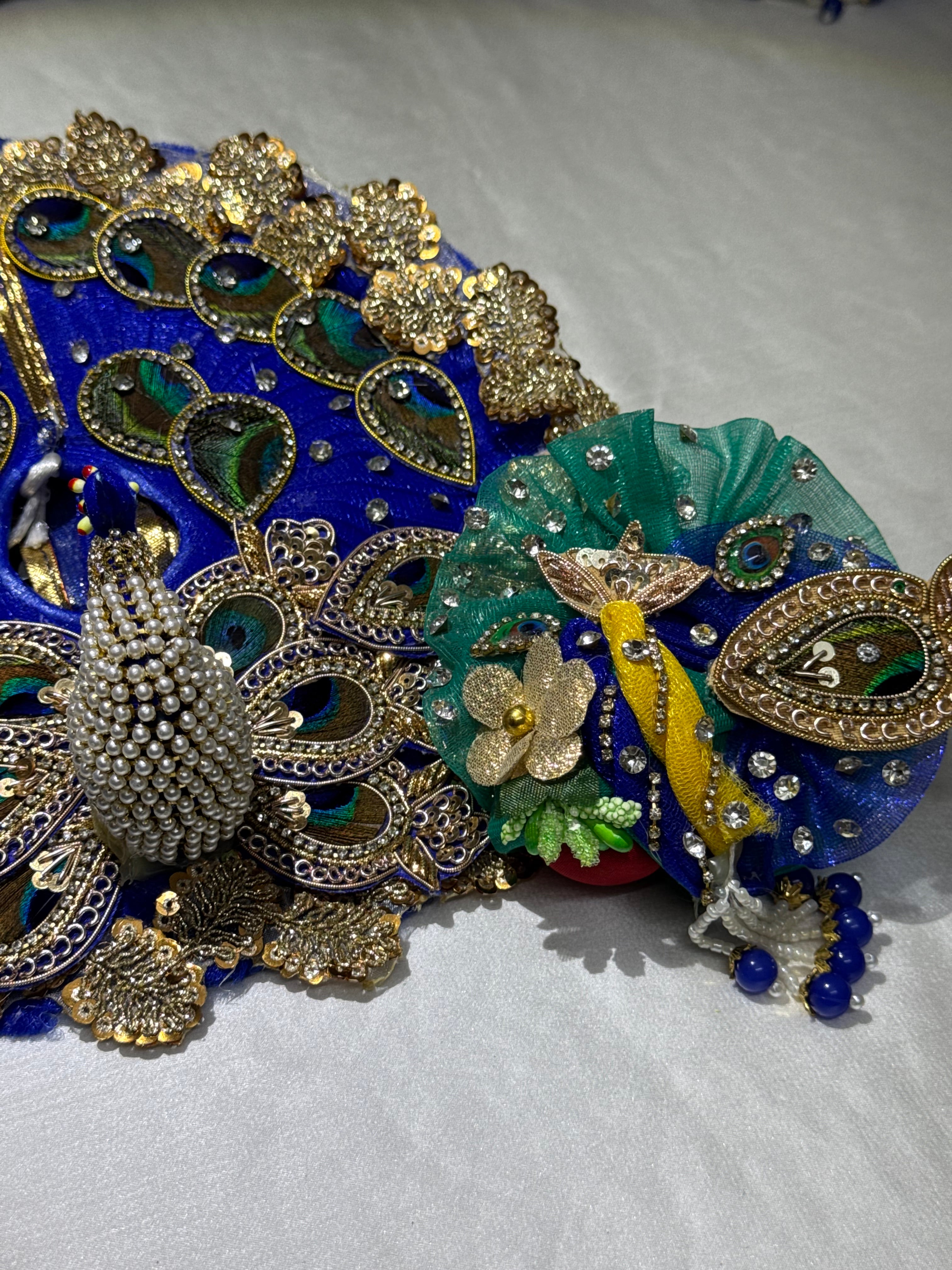 Peacock Laddu Gopal Dress Blue + Padgi