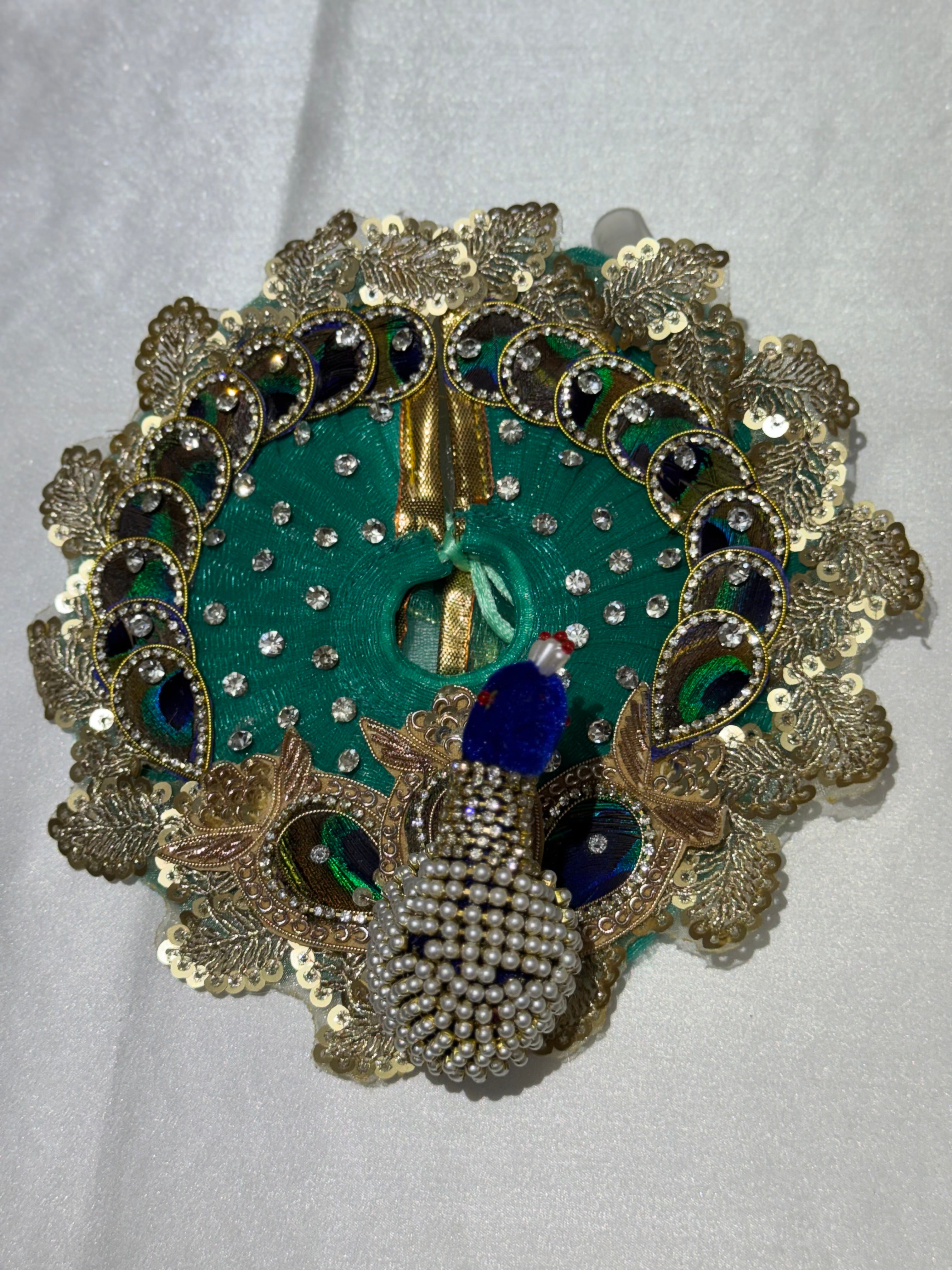 Peacock Laddu Gopal Dress Green + Padgi