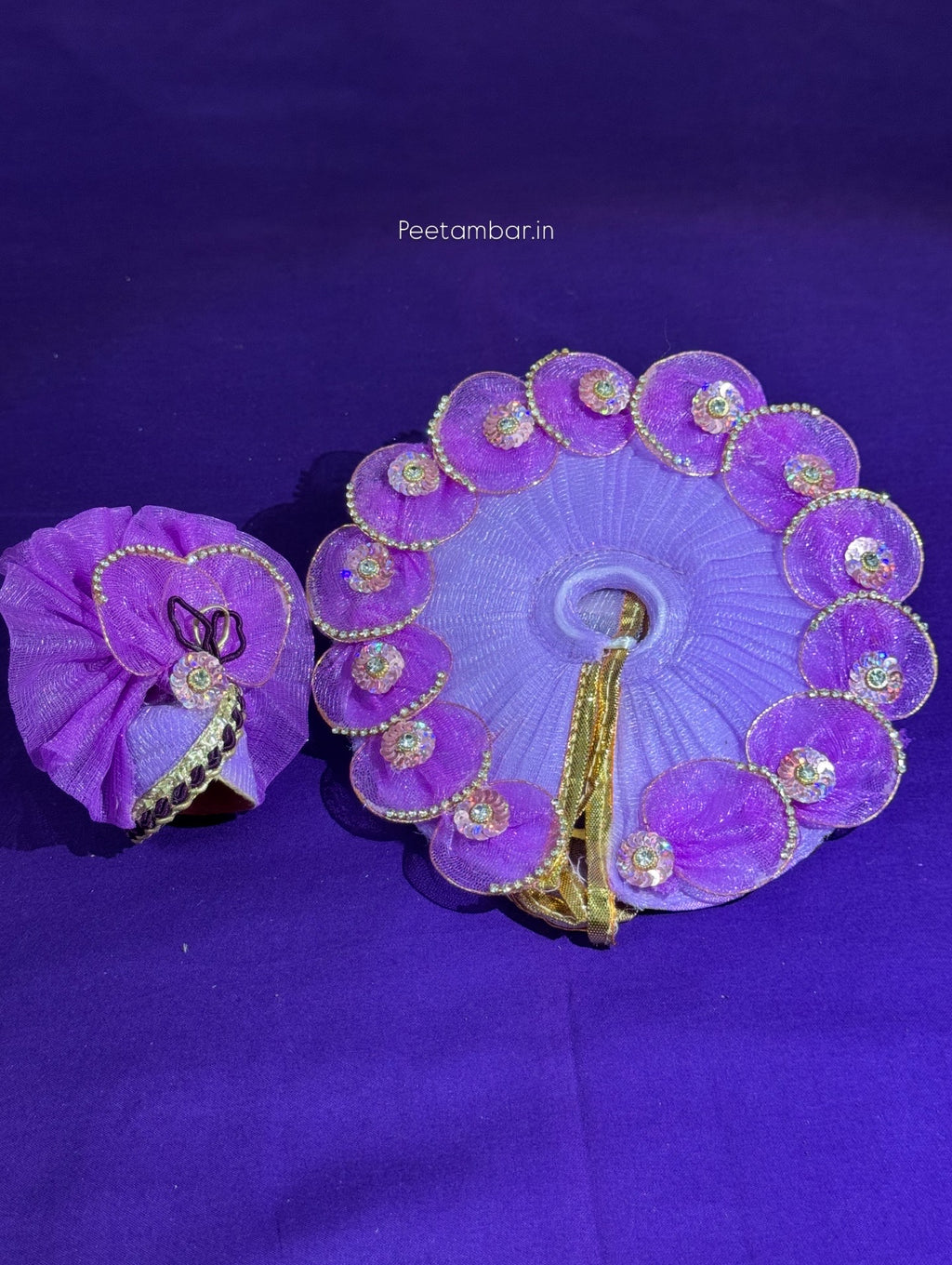 Purple Colour Beautiful Ladu Gopal Dress + Padgi