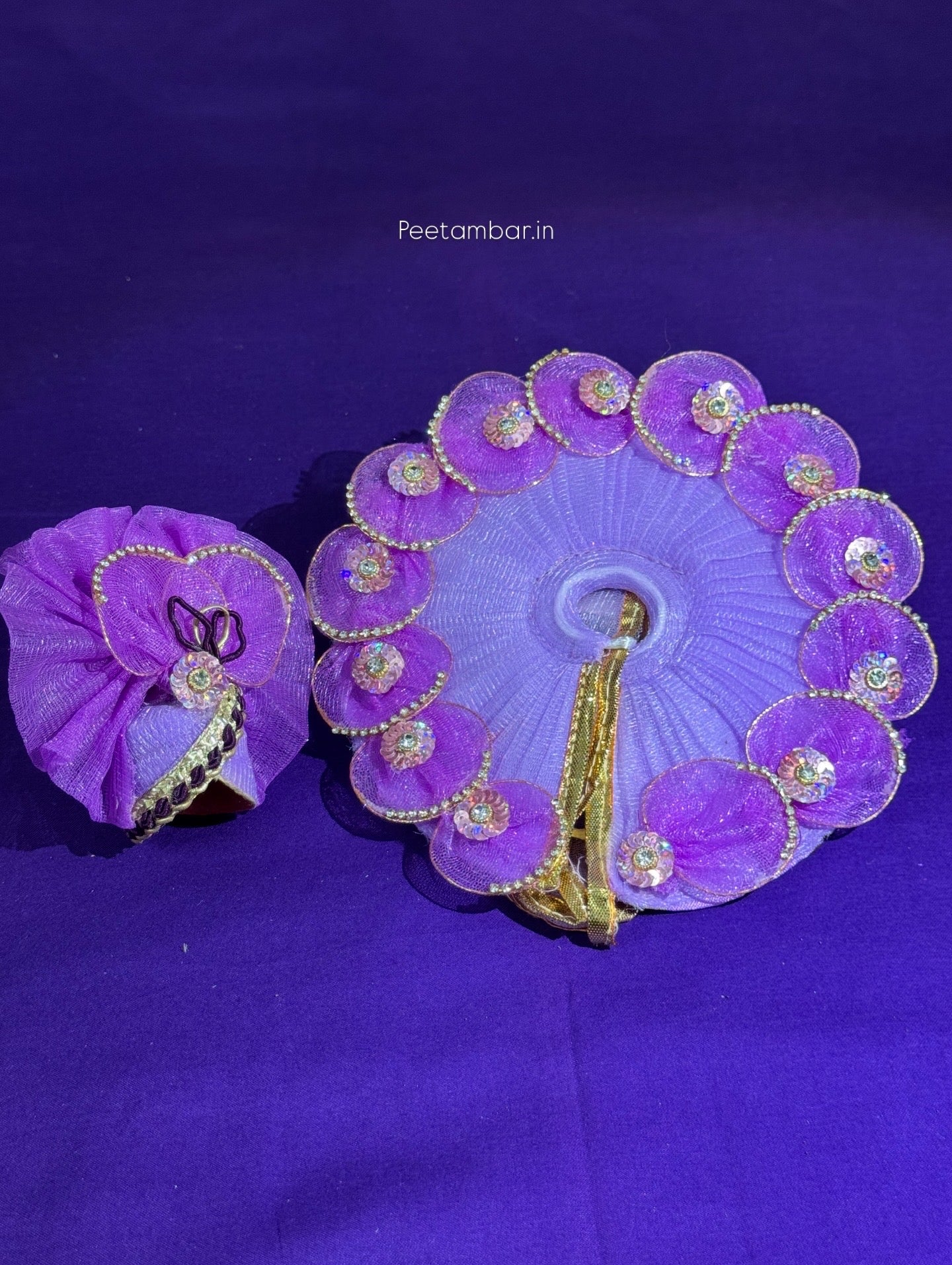 Purple Colour Beautiful Ladu Gopal Dress + Padgi