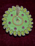 Green Colour Beautiful Ladu Gopal Dress + Padgi