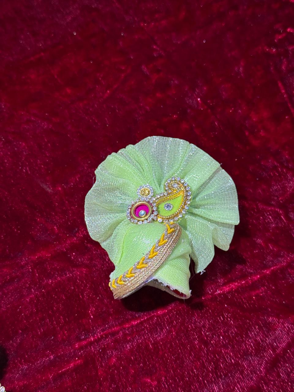 Green Colour Beautiful Ladu Gopal Dress + Padgi