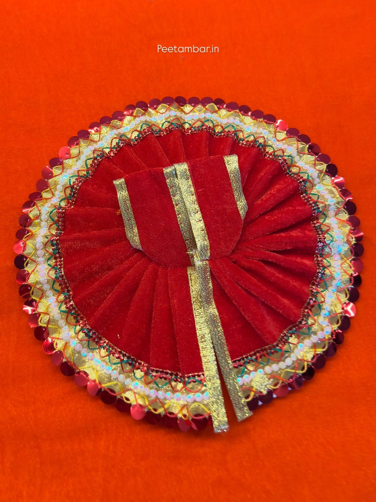 Multi Colour Ladu Gopal Dress Shanil Fabric