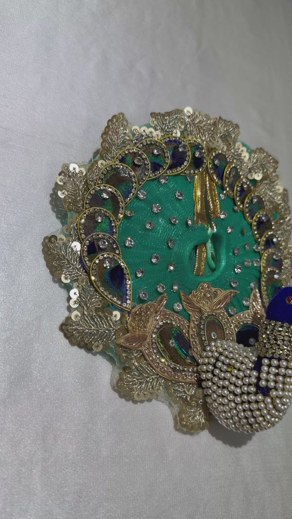 Peacock Laddu Gopal Dress Green + Padgi