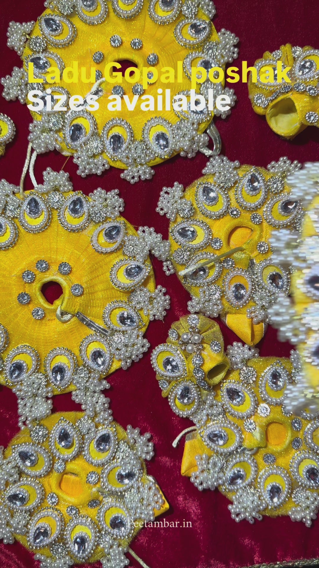 Bright Yellow Colour Beautiful Ladu Gopal Dress + Padgi + Patka